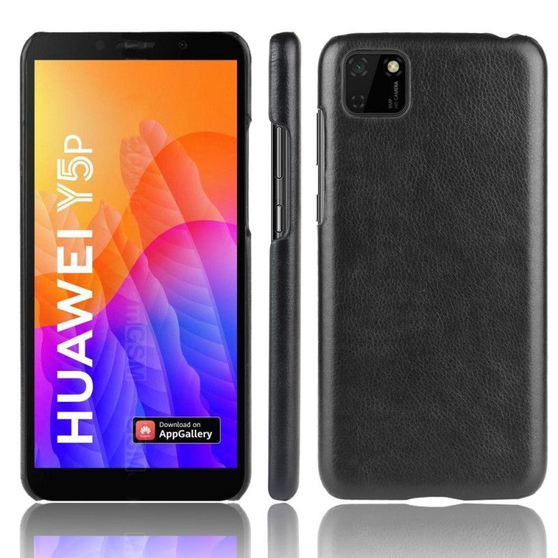 Hülle Huawei Y5p Schwarz Performance Lychee Ledereffekt