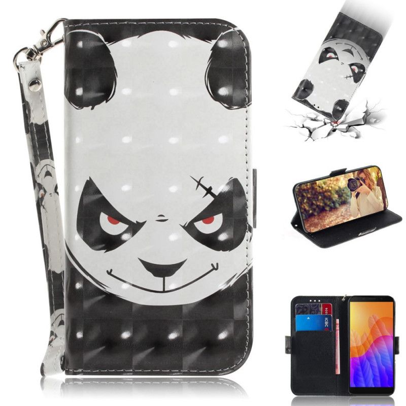 Lederhüllen Für Huawei Y5p Wütender Panda Mit Tanga