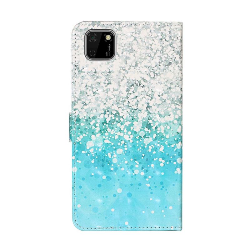 Lederhüllen Huawei Y5p Blauer Glitzergradient