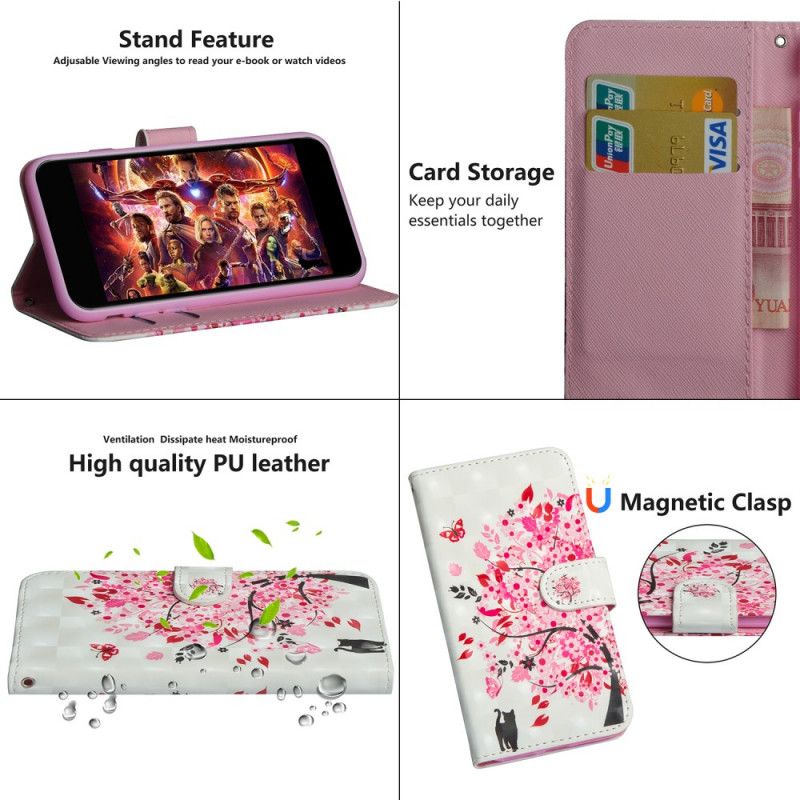 Lederhüllen Huawei Y5p Handyhülle Rosa Baum