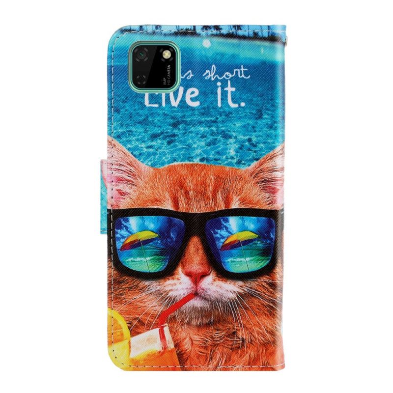 Lederhüllen Huawei Y5p Katze Lebe Es Mit Tanga