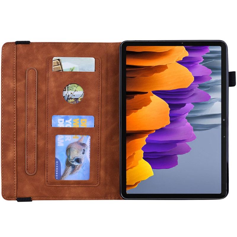 Case Für Samsung Galaxy Tab S9 Fe Blumenmuster Und Stifthalterriemen