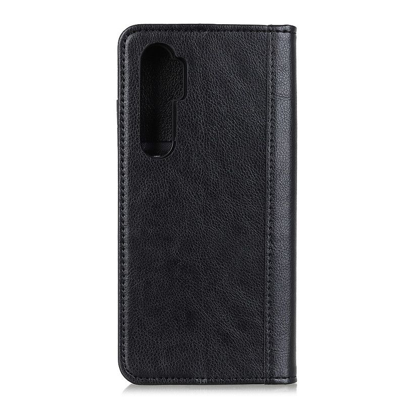 Flip Case OnePlus Nord Schwarz Litschi-Spaltleder