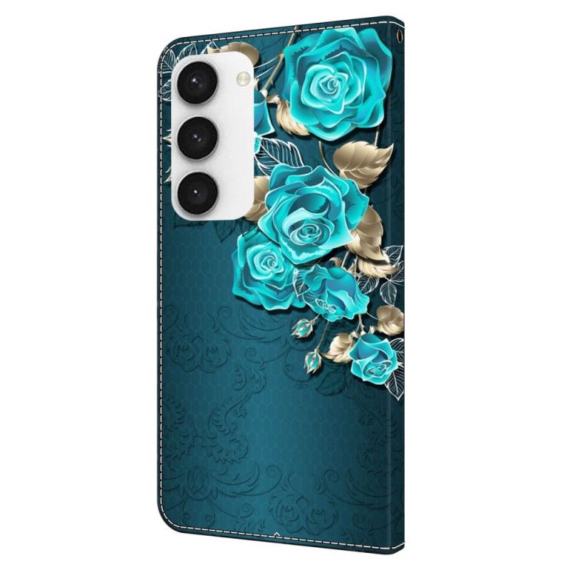 Lederhüllen Samsung Galaxy S24 Plus 5g Blaue Rosen