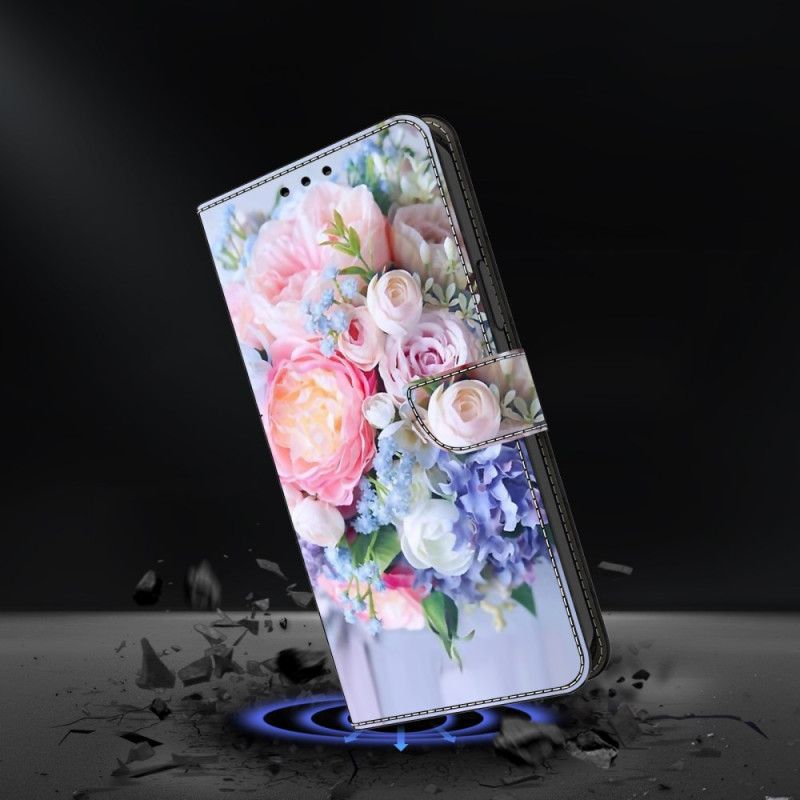 Lederhüllen Samsung Galaxy S24 Plus 5g Bunte Blumen