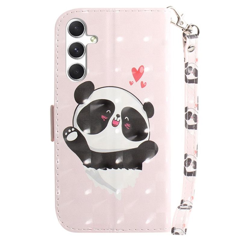 Lederhüllen Samsung Galaxy S24 Plus 5g Handyhülle Panda Love Mit Riemen