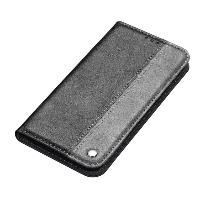 Flip Case Samsung Galaxy S20 Grau Zweifarbiger Ledereffekt