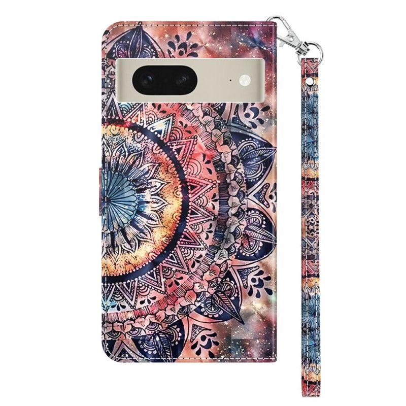 Lederhüllen Google Pixel 8 Buntes Mandala Mit Riemen