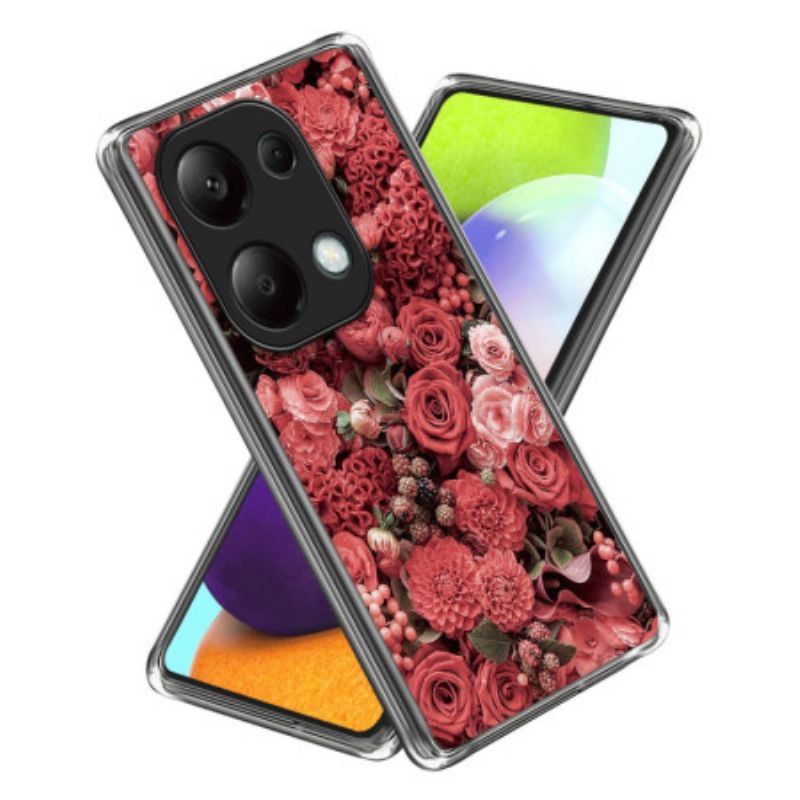 Hülle Xiaomi Redmi Note 13 Pro 4g Handyhülle Rote Und Rosa Blumen