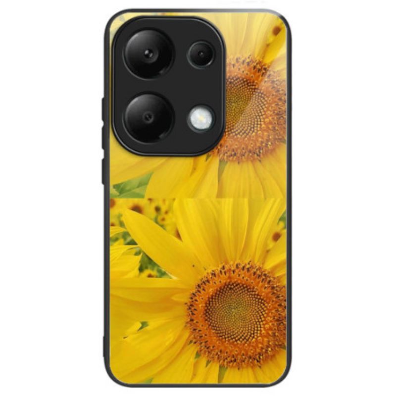 Hülle Xiaomi Redmi Note 13 Pro 4g Sonnenblumen Aus Gehärtetem Glas