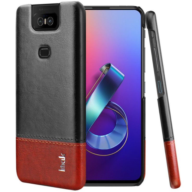 Hülle Asus ZenFone 6 Schwarz Ledereffekt Der Imak Ruiyi-Serie