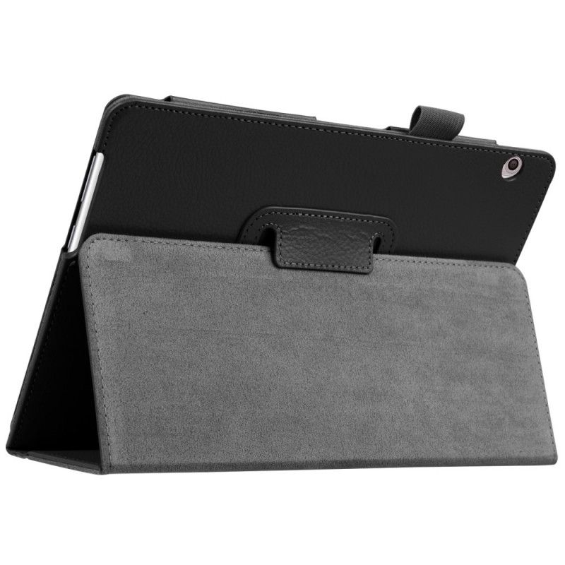 Smart Case Huawei MediaPad T3 10 Schwarz Litchi Leder Im Stil Mit Zwei Klappen