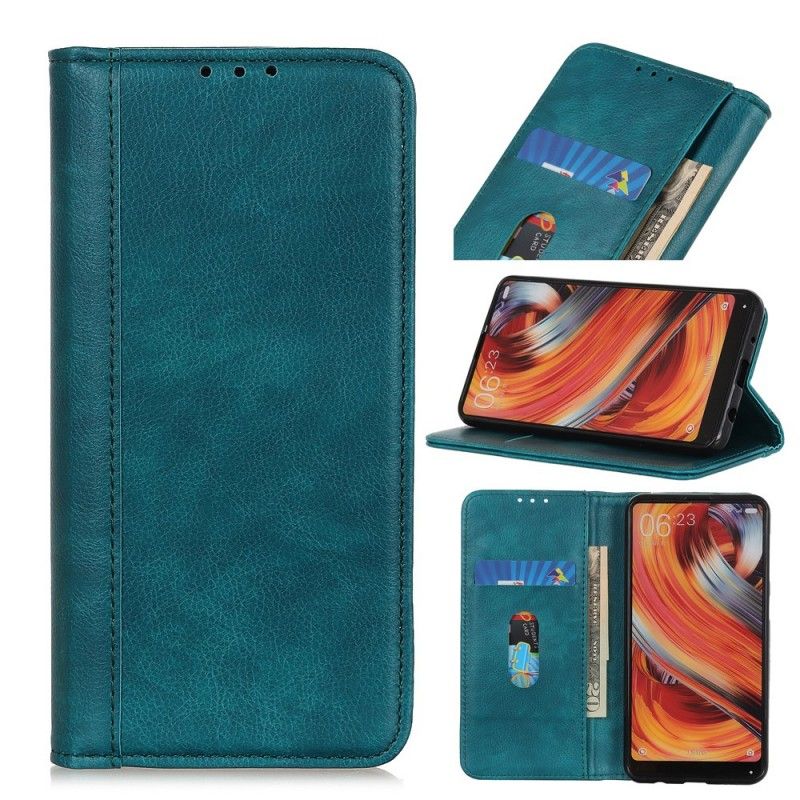 Flip Case Samsung Galaxy A40 Schwarz Geteilte Lederversion