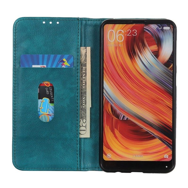 Flip Case Samsung Galaxy A40 Schwarz Geteilte Lederversion