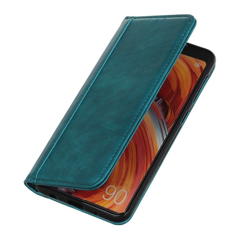 Flip Case Samsung Galaxy A40 Schwarz Geteilte Lederversion