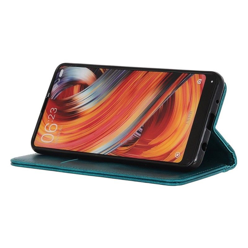 Flip Case Samsung Galaxy A40 Schwarz Geteilte Lederversion