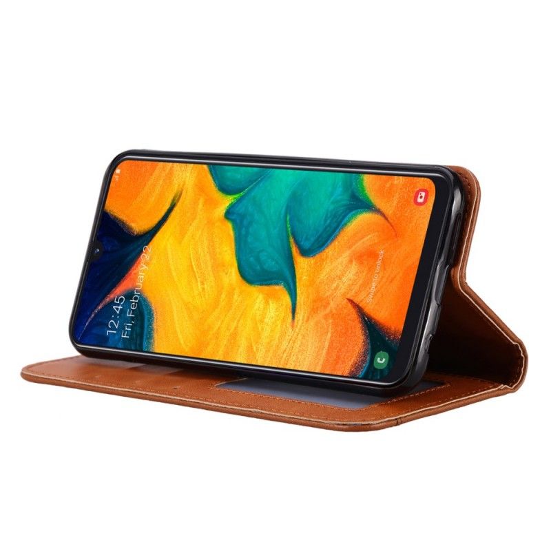 Flip Case Samsung Galaxy A40 Schwarz Kartenhalter Aus Kunstleder