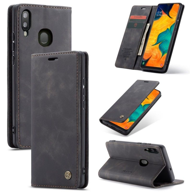 Flip Case Samsung Galaxy A40 Schwarz Ledertasche