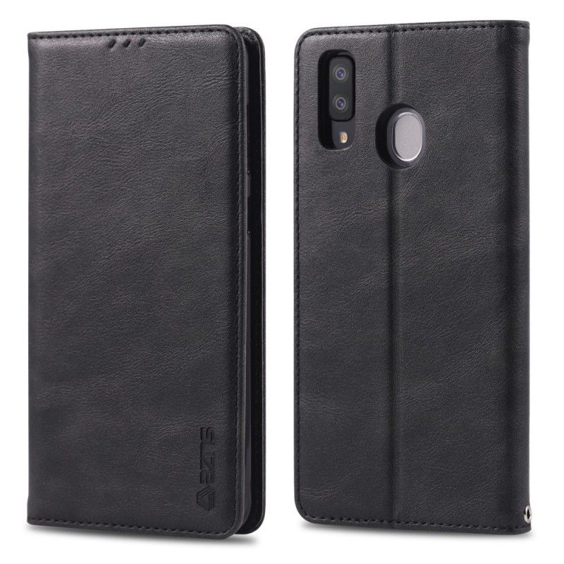 Flip Case Samsung Galaxy A40 Schwarz Retro-Azns