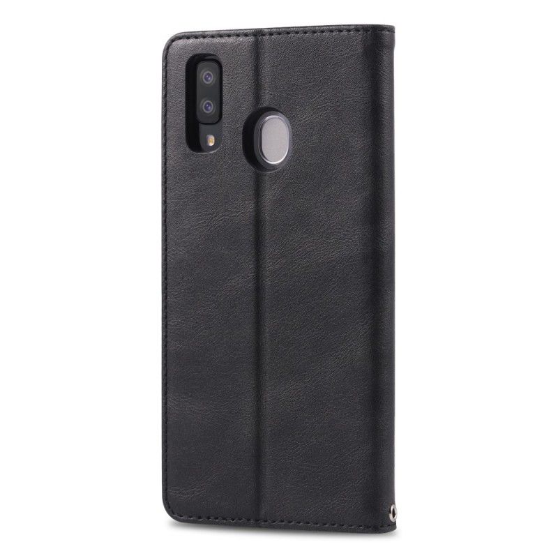 Flip Case Samsung Galaxy A40 Schwarz Retro-Azns