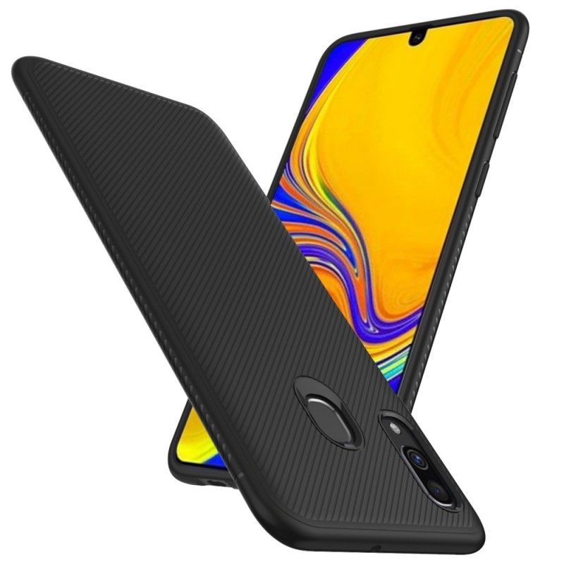 Hülle Für Samsung Galaxy A40 Schwarz Kohlefaser-Twill