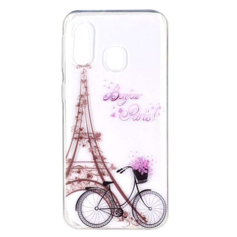 Hülle Für Samsung Galaxy A40 Transparent Hallo Paris