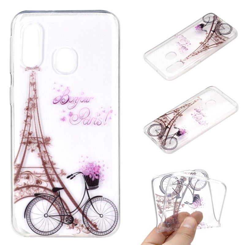 Hülle Für Samsung Galaxy A40 Transparent Hallo Paris