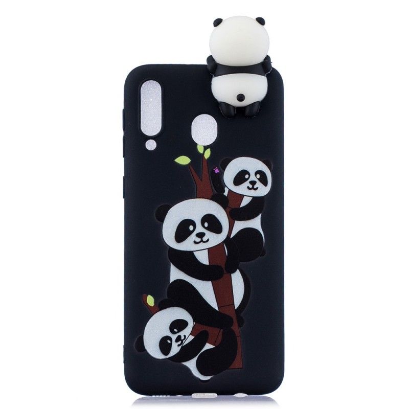 Hülle Samsung Galaxy A40 3D Pandas Auf Bambus