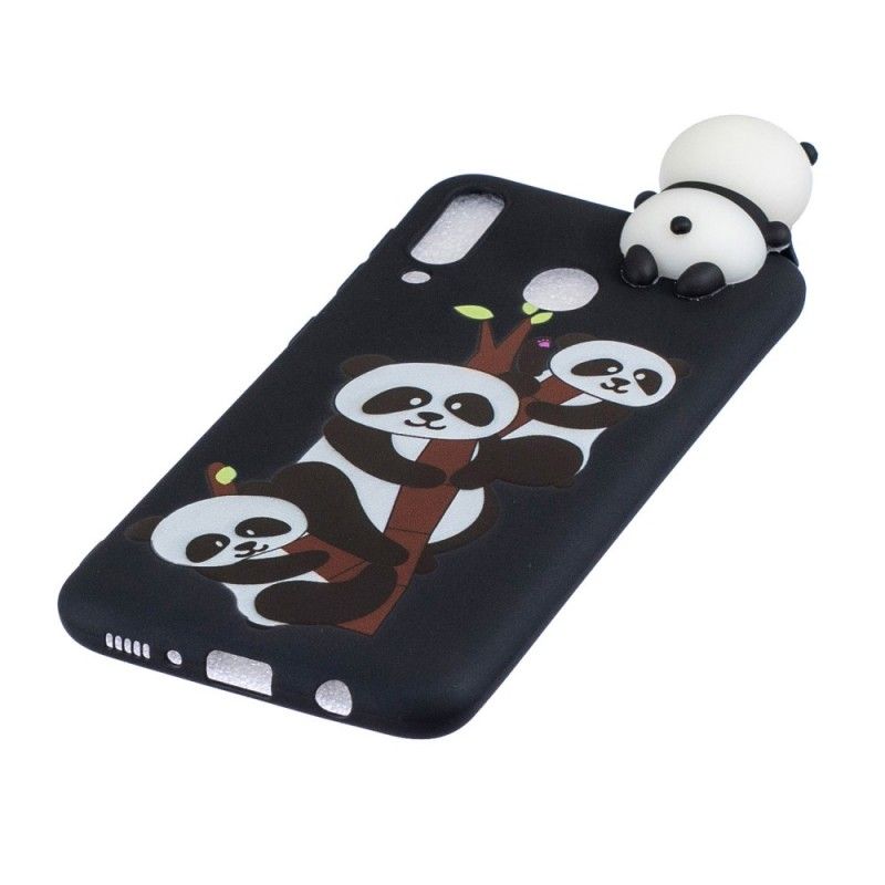 Hülle Samsung Galaxy A40 3D Pandas Auf Bambus