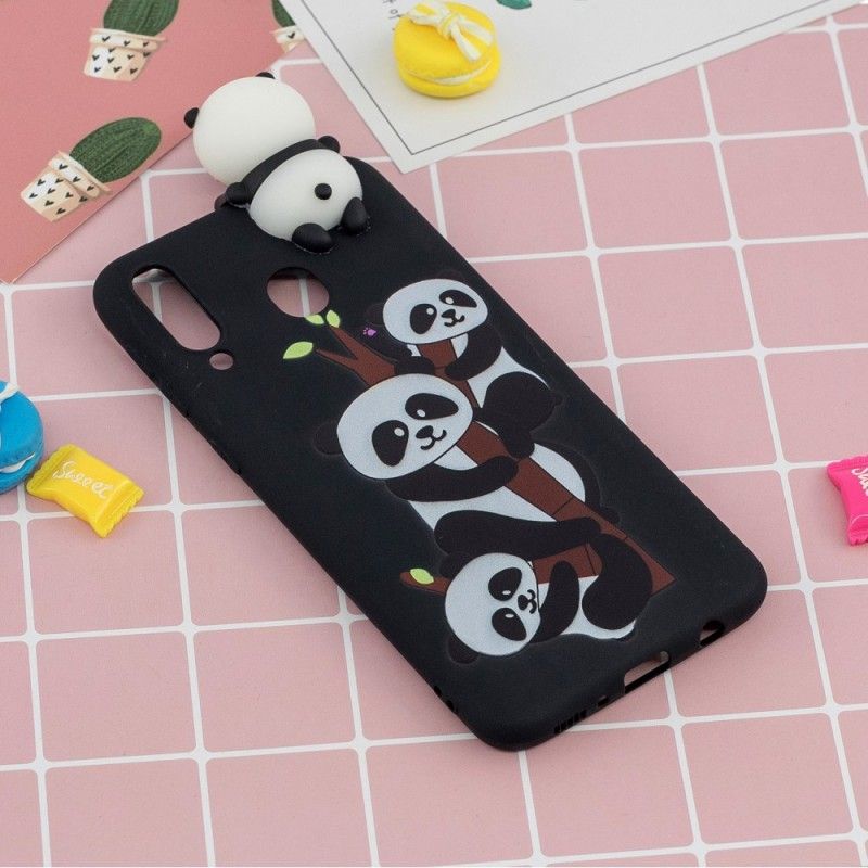 Hülle Samsung Galaxy A40 3D Pandas Auf Bambus