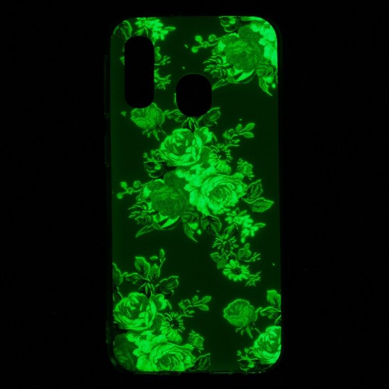 Hülle Samsung Galaxy A40 Fluoreszierende Freiheitsblumen