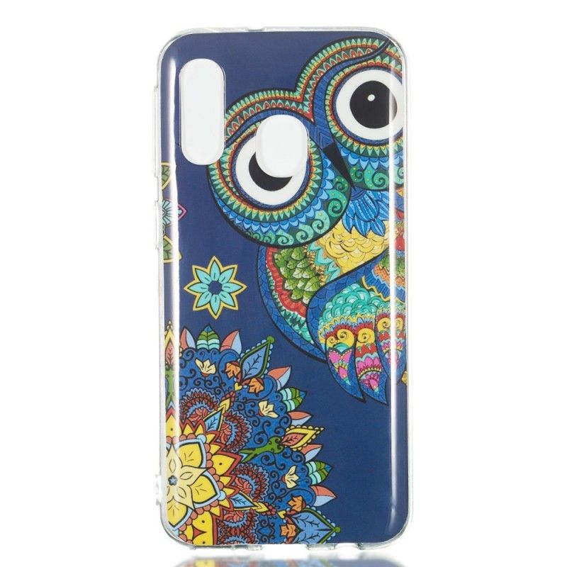 Hülle Samsung Galaxy A40 Fluoreszierende Mandala-Eule