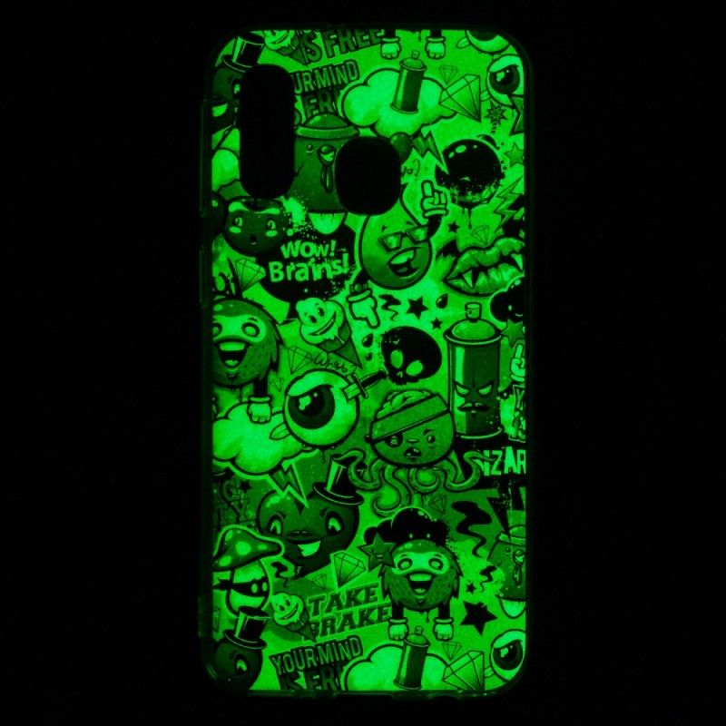 Hülle Samsung Galaxy A40 Fluoreszierender Wahnsinn