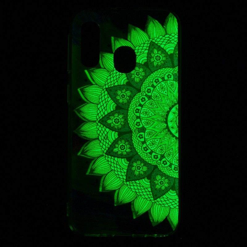 Hülle Samsung Galaxy A40 Fluoreszierendes Farbiges Mandala