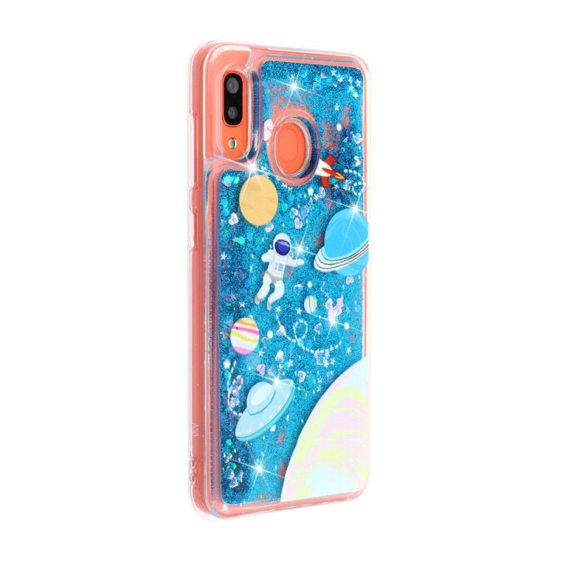 Hülle Samsung Galaxy A40 Glitzerastronaut