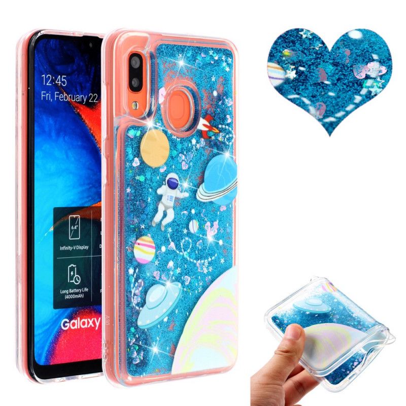 Hülle Samsung Galaxy A40 Glitzerastronaut