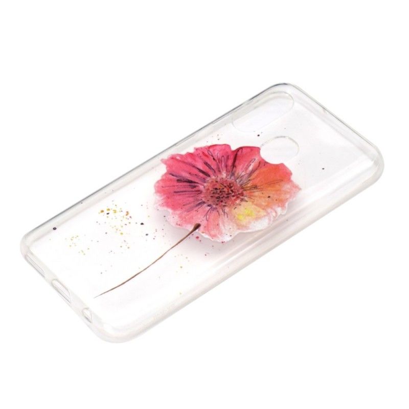 Hülle Samsung Galaxy A40 Handyhülle Transparente Aquarellmohnblume