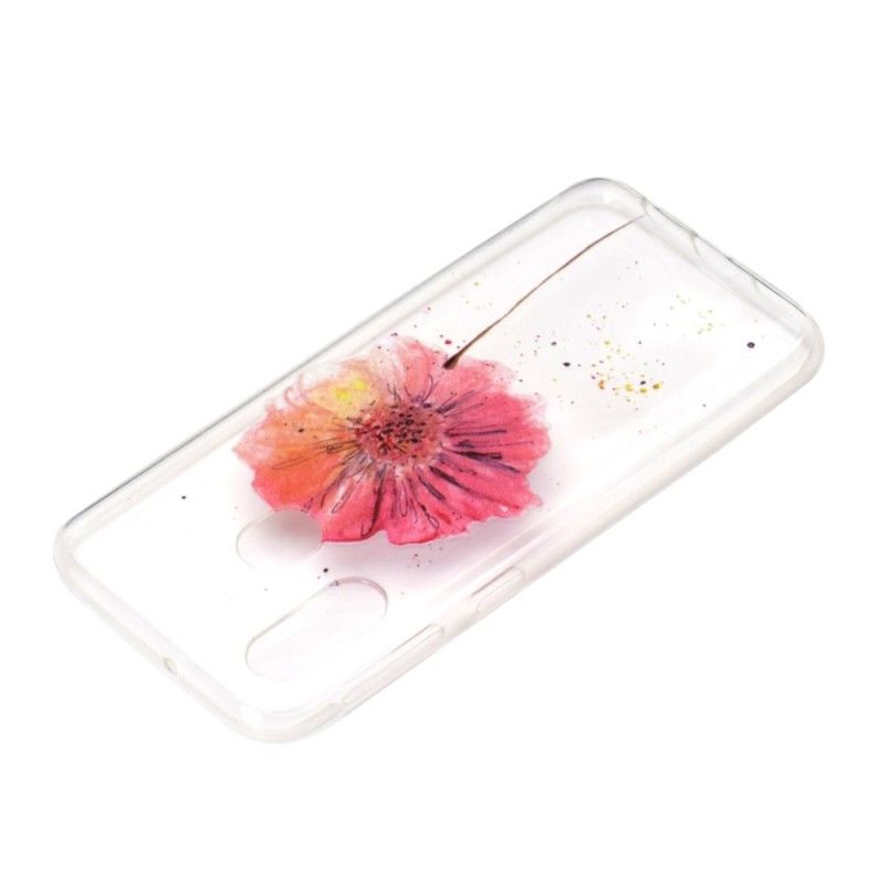 Hülle Samsung Galaxy A40 Handyhülle Transparente Aquarellmohnblume