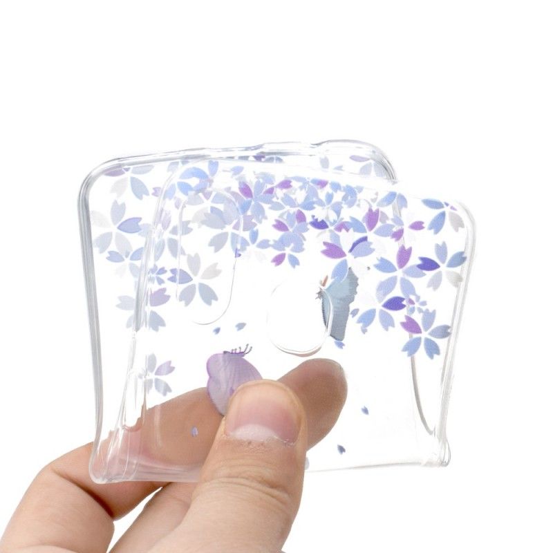 Hülle Samsung Galaxy A40 Handyhülle Transparente Schmetterlinge Und Blumen