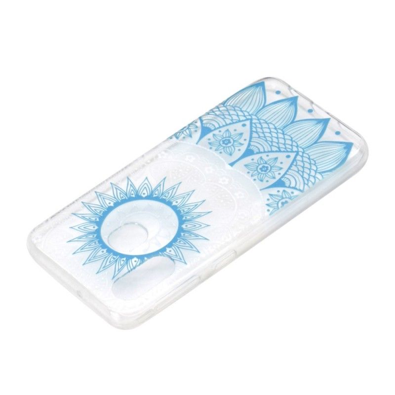 Hülle Samsung Galaxy A40 Hellblau Transparentes Buntes Mandala