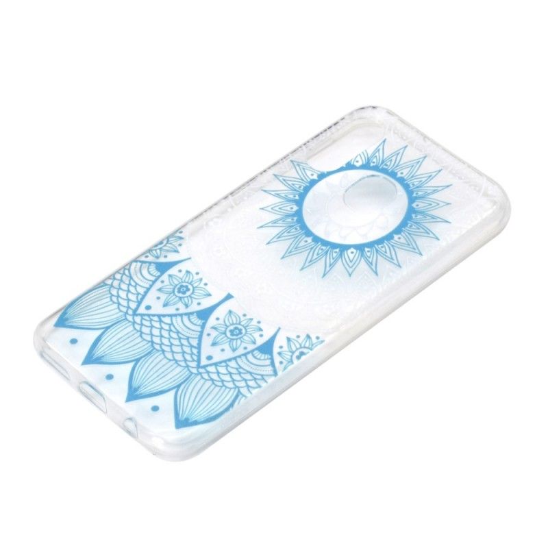 Hülle Samsung Galaxy A40 Hellblau Transparentes Buntes Mandala