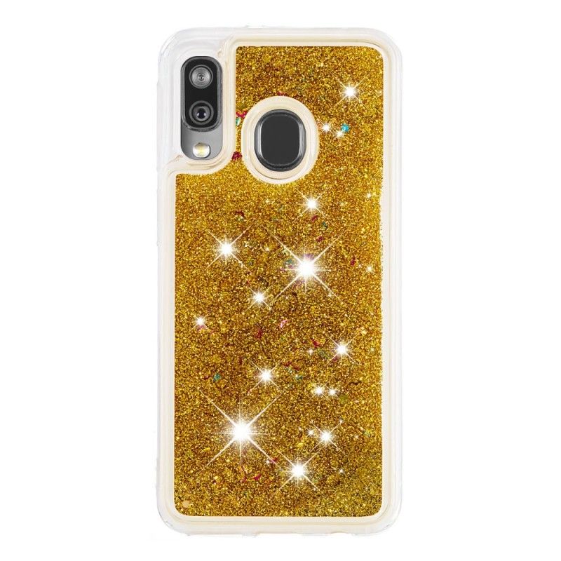 Hülle Samsung Galaxy A40 Pink Glitzerpulver