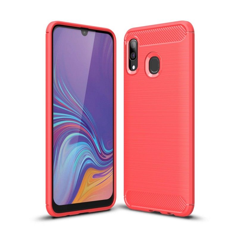 Hülle Samsung Galaxy A40 Schwarz Handyhülle Gebürstete Kohlefaser