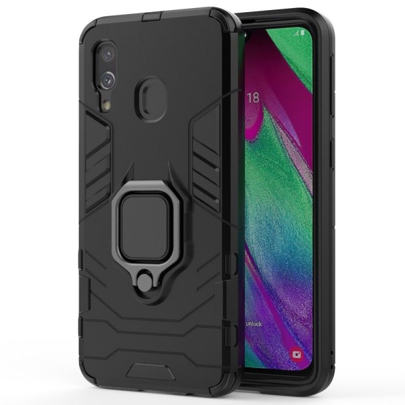 Hülle Samsung Galaxy A40 Schwarz Widerstandsfähiger Ring