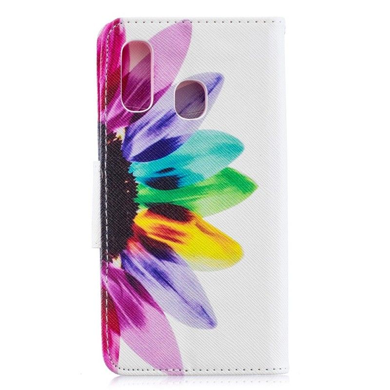 Lederhüllen Samsung Galaxy A40 Aquarellblume