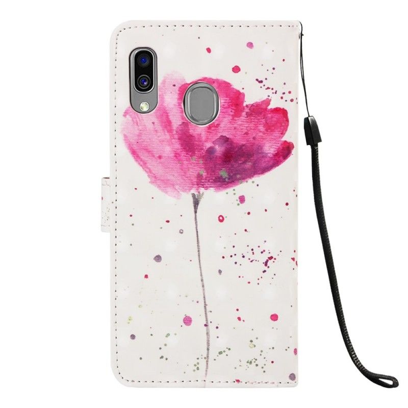 Lederhüllen Samsung Galaxy A40 Aquarellmohn