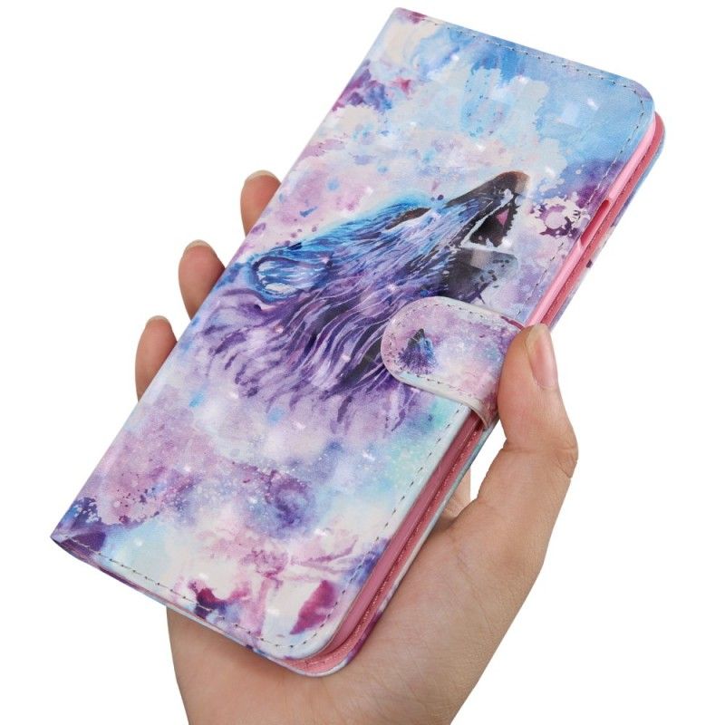 Lederhüllen Samsung Galaxy A40 Aquarellwolf