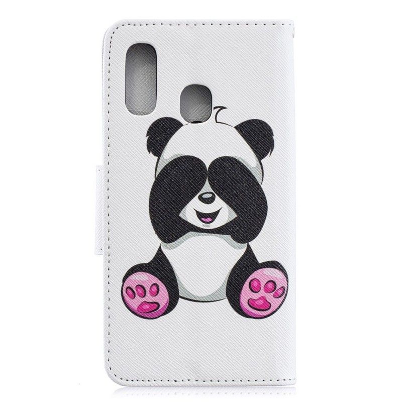 Lederhüllen Samsung Galaxy A40 Lustiger Panda