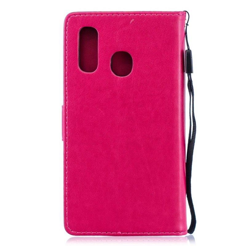 Lederhüllen Samsung Galaxy A40 Magenta Wirbelnde Schmetterlinge