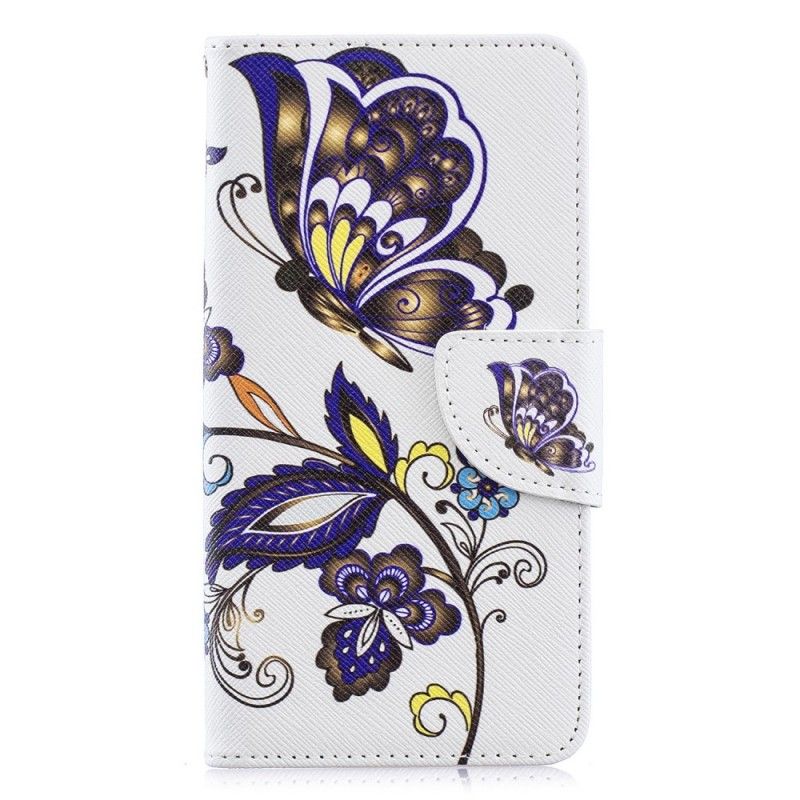 Lederhüllen Samsung Galaxy A40 Schmetterling Tattoo